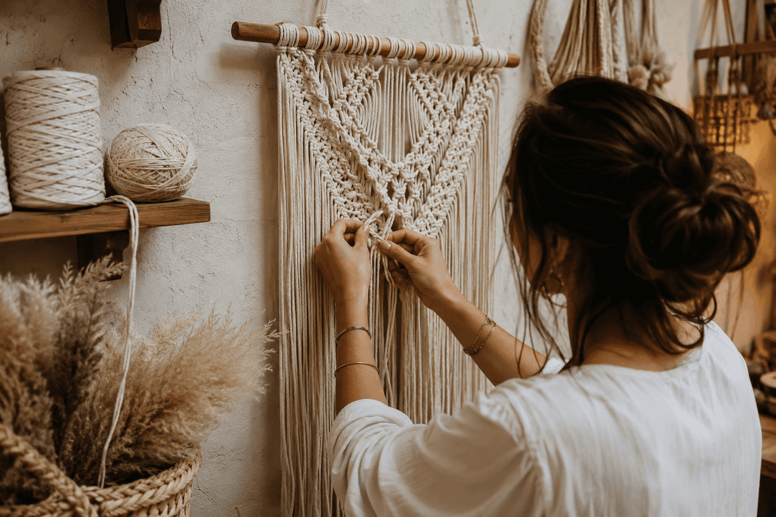 Macramé and fiber workshops: the formats that work
