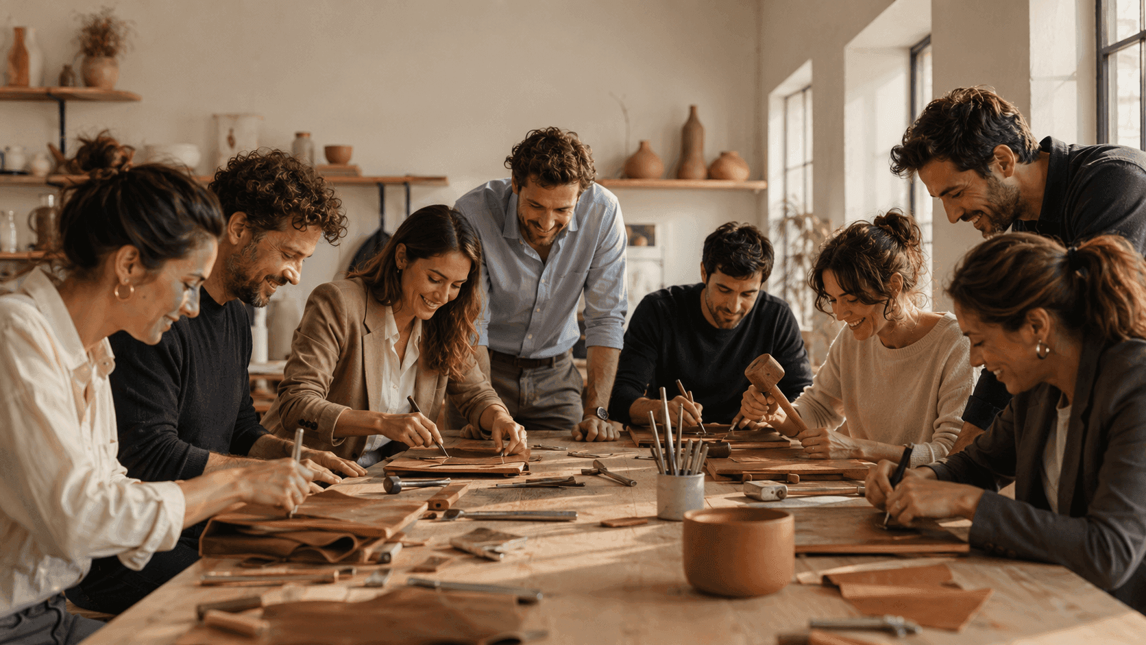 Corporate team-building workshop in an Italian Maker studio