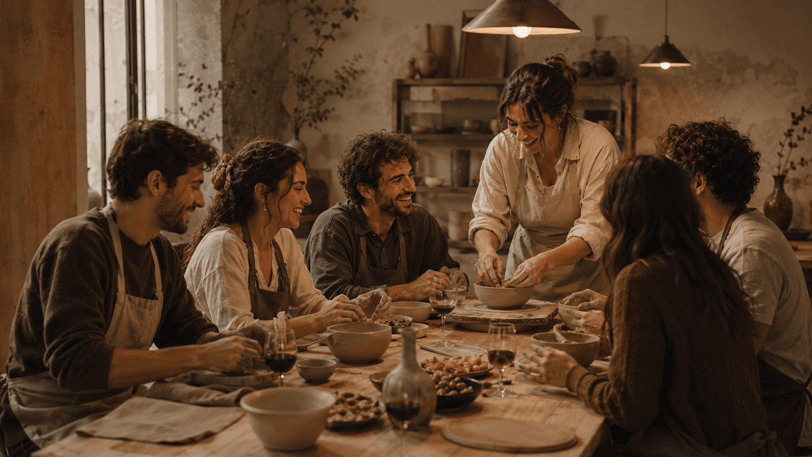 Group of friends sharing a private artisan experience